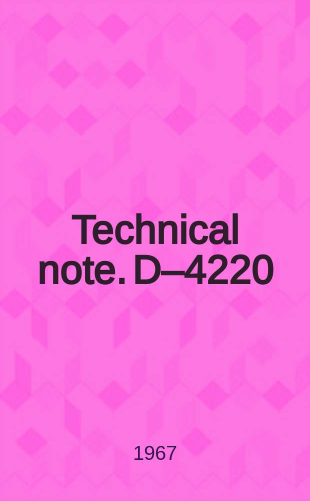 Technical note. D–4220 : A computerized data - reduction technique for lang - muir probe analysis of electron temperature variations in the exhaust of a magnetoplasmadynamic arc