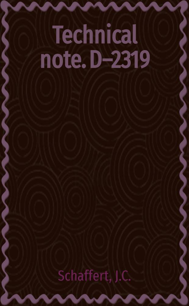 Technical note. D–2319 : A Solid state satellite separation sequence timer