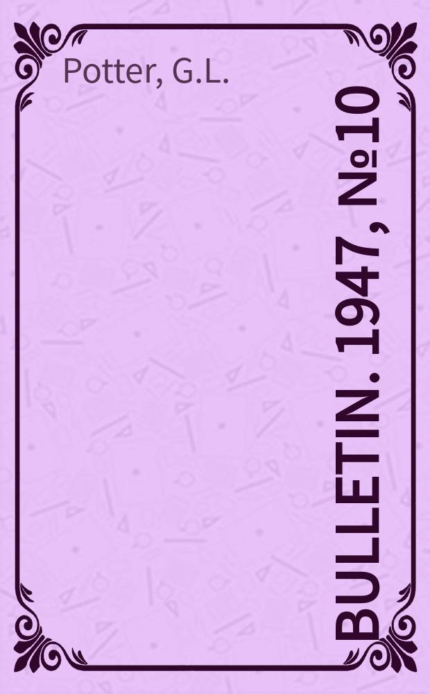 Bulletin. 1947, №10 : Education in the Dominican Republic