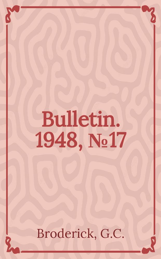 Bulletin. 1948, №17 : Radio and television bibliography