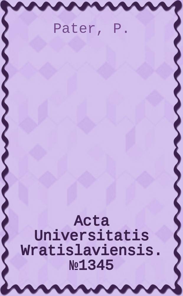 Acta Universitatis Wratislaviensis. №1345 : Organizacje wyspecjalizowane PWPG