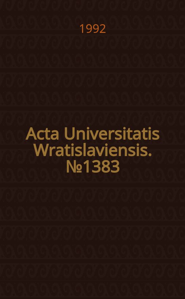 Acta Universitatis Wratislaviensis. №1383 : Problemy kwalifikacji...