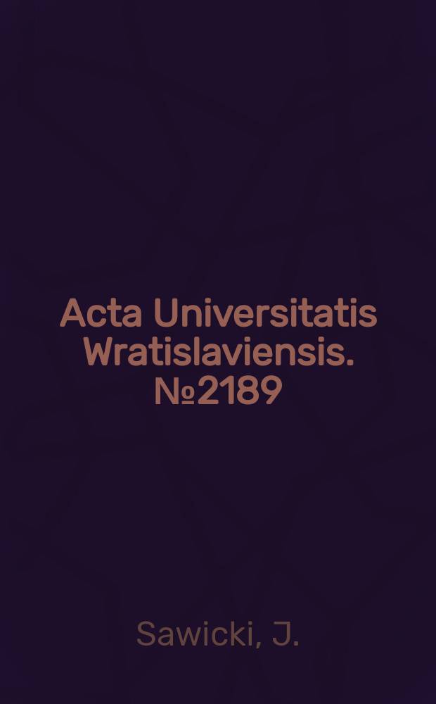 Acta Universitatis Wratislaviensis. №2189 : Ochrona porządku i spokoju..