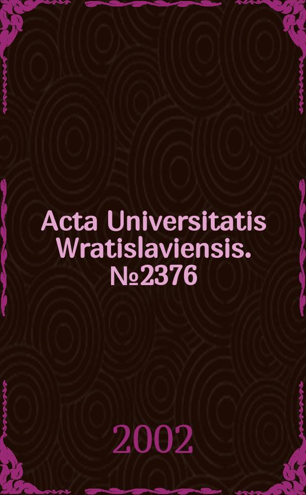 Acta Universitatis Wratislaviensis. №2376 : Przestępstwa okupacyjne...