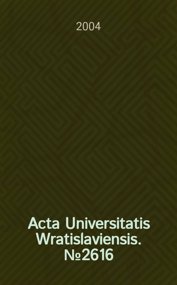 Acta Universitatis Wratislaviensis. №2616 : Studia historycznoprawne