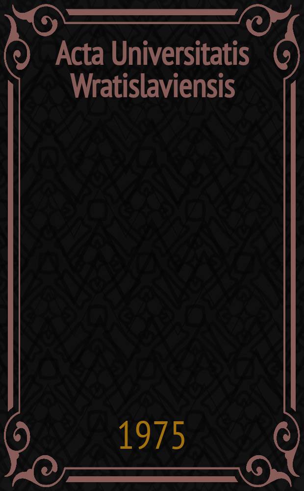 Acta Universitatis Wratislaviensis
