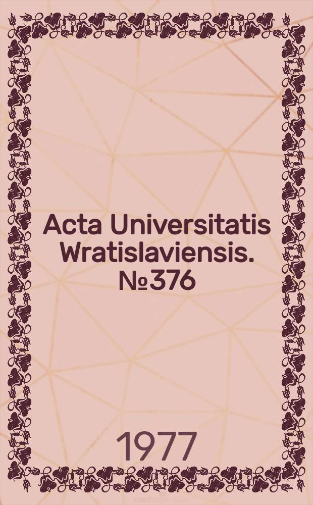 Acta Universitatis Wratislaviensis. №376 : Lecture des Chants de Maldoror
