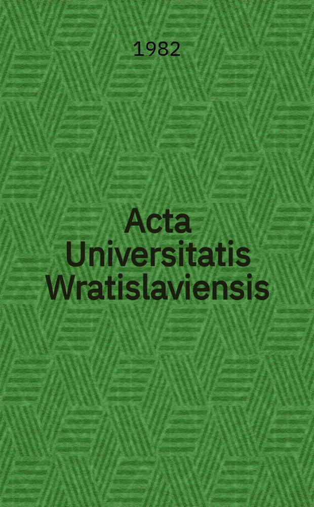 Acta Universitatis Wratislaviensis