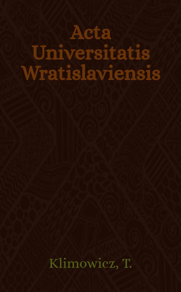 Acta Universitatis Wratislaviensis : Motywy twórczości Walerija Briusowa