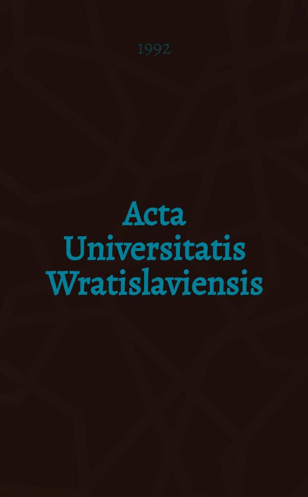 Acta Universitatis Wratislaviensis