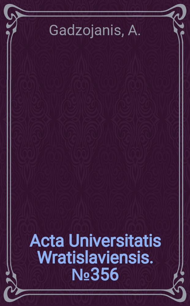 Acta Universitatis Wratislaviensis. №356 : Zastosowanie metody dendrytu..