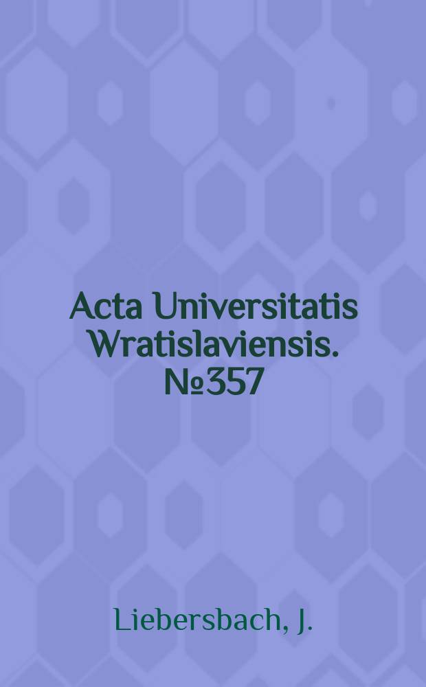 Acta Universitatis Wratislaviensis. №357 : Intensity of atmospheric ice deposition..