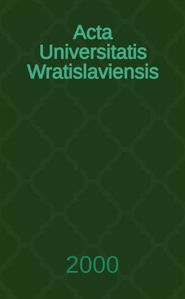 Acta Universitatis Wratislaviensis