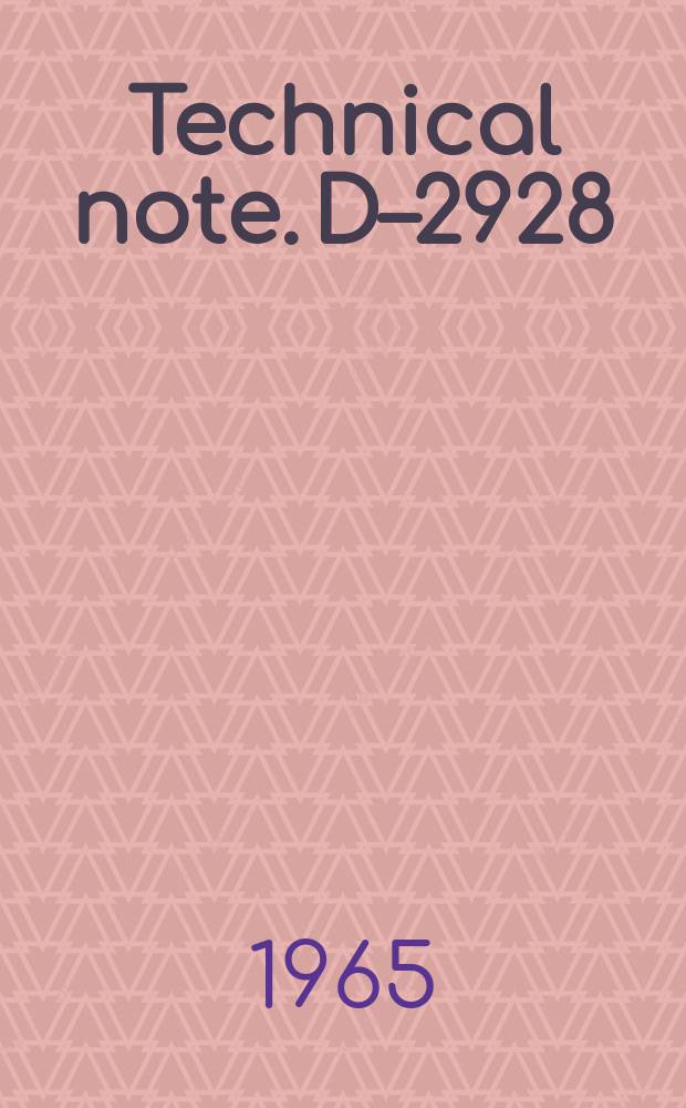 Technical note. D–2928 : Wing-tunnel pressure measurements in the wake of a cone-cylinder model at Mach numbers of 2.80 and 4.65