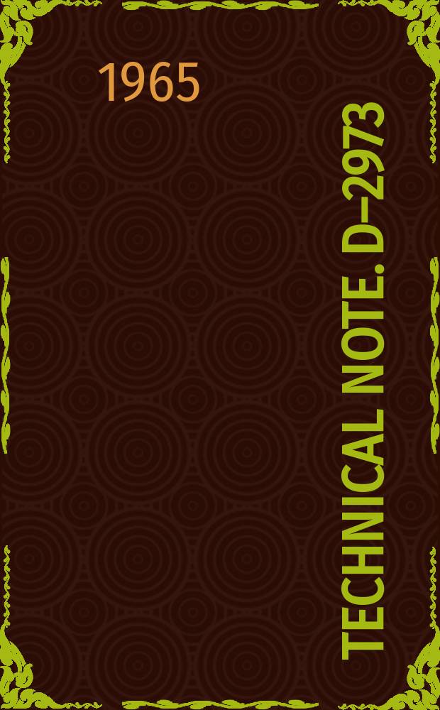 Technical note. D–2973 : analysis of a radial - flow hall current magnetohydodynamic generator