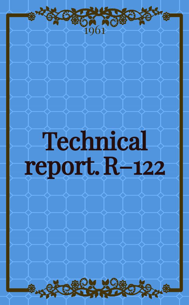 Technical report. R&ndash;122 : Parameter study of insertion conditions for lunar missions including various trajectory considerations