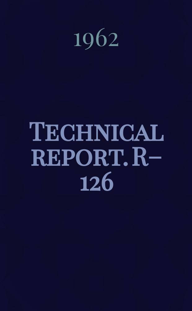 Technical report. R–126 : Analysis of close lunar translation techniques