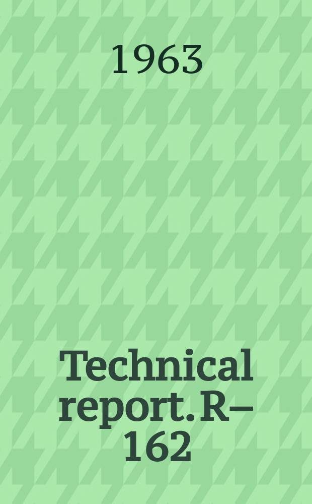 Technical report. R–162 : A theory of space-probe entry under conditions of high mass loss