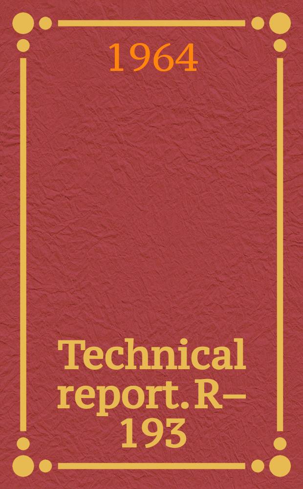 Technical report. R–193 : Shock-layer radiation of blunt bodies at re-entry velocities