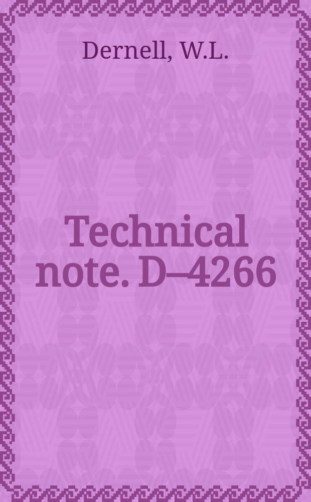 Technical note. D–4266 : Flight test of a 15-foot-diameter (4.6-meter) 120° concial spacecraft simulating parachute deployment in a Mare atmosphere