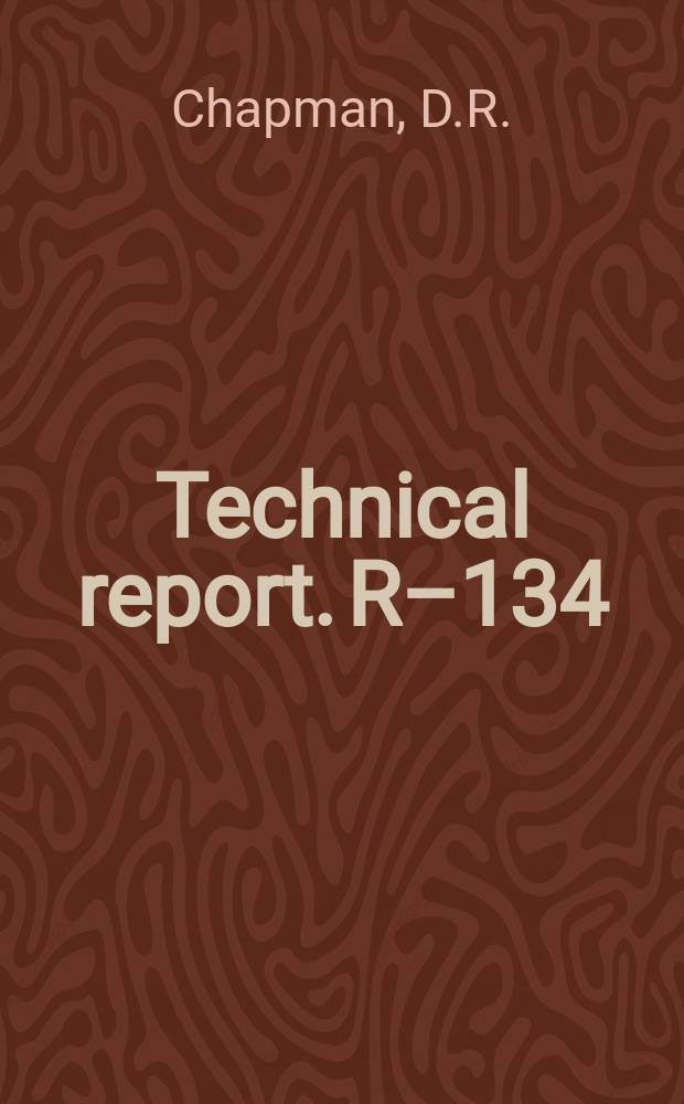 Technical report. R–134 : Aerodynamic evidence pertaining to the entry of tektites into the earth's atmosphere