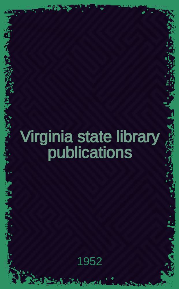 Virginia state library publications