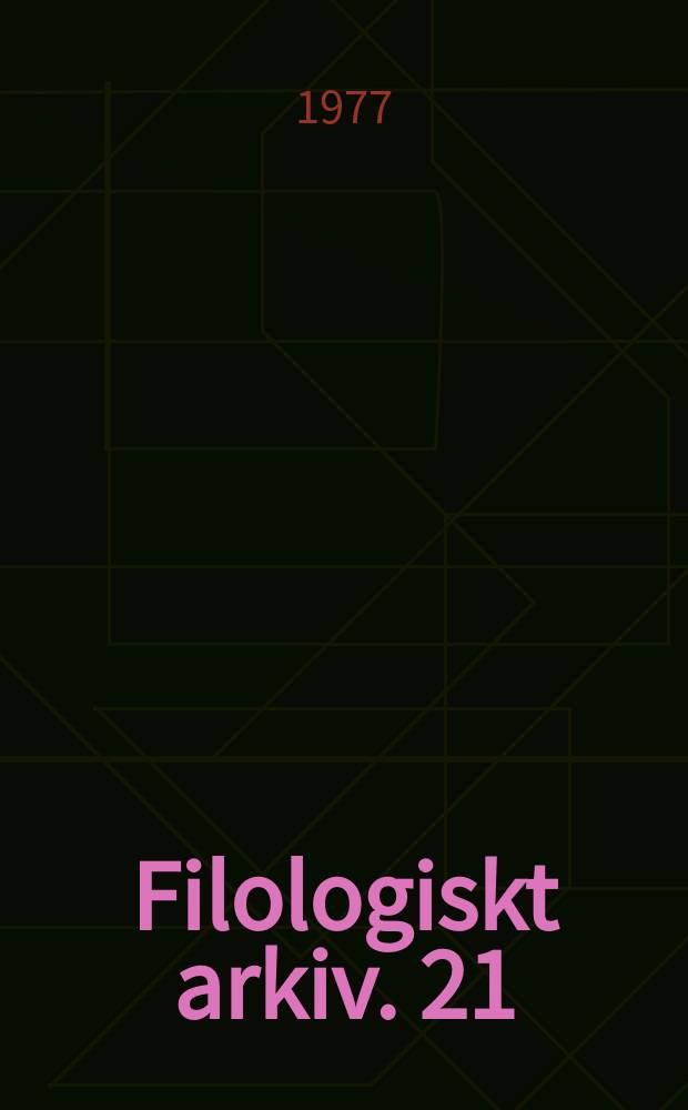 Filologiskt arkiv. 21 : Notes critiques sur l'Hymnarius Severinianus