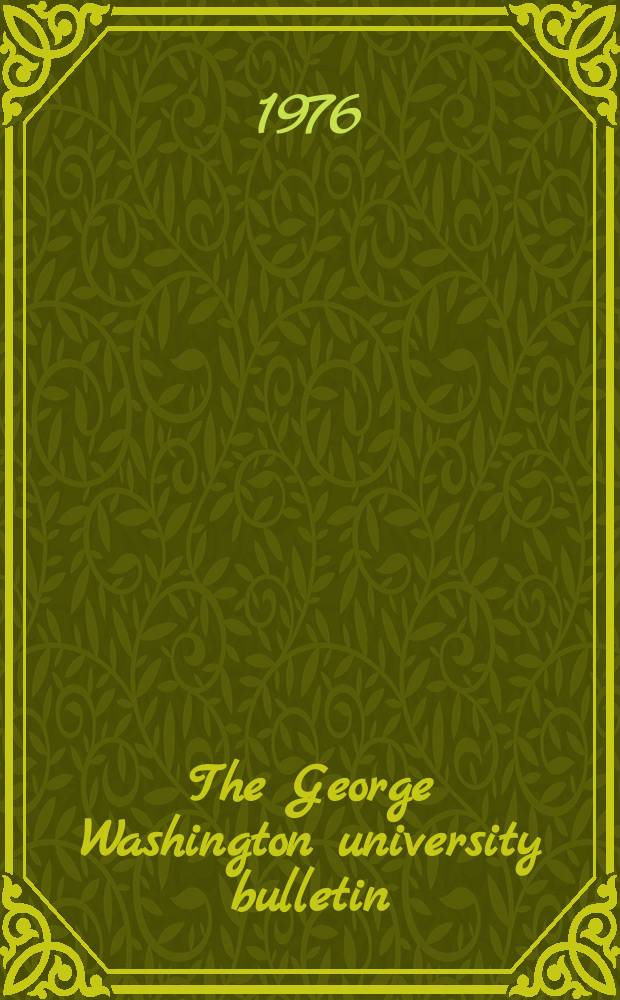 The George Washington university bulletin