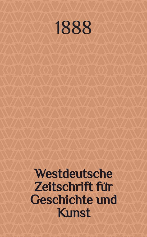 Westdeutsche Zeitschrift für Geschichte und Kunst