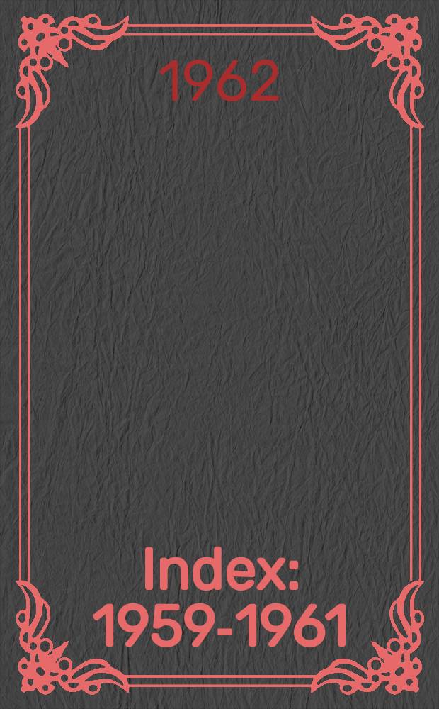 Index : 1959-1961
