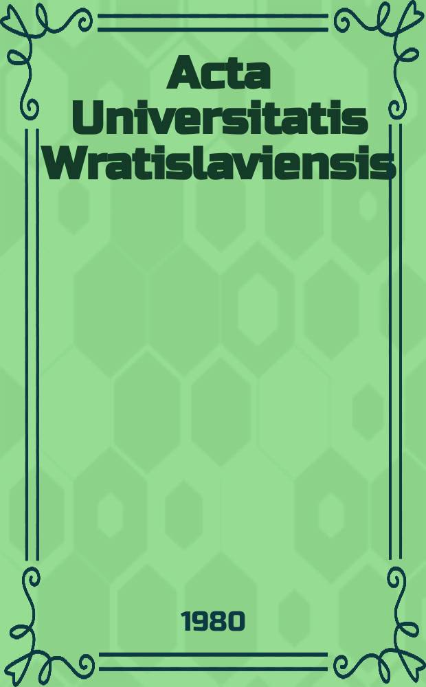 Acta Universitatis Wratislaviensis