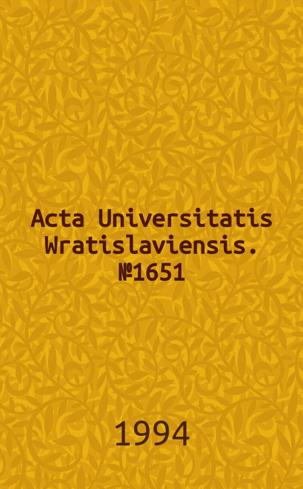 Acta Universitatis Wratislaviensis. №1651 : Regionaal colloquium neerlandicum (1993; Wrocław)