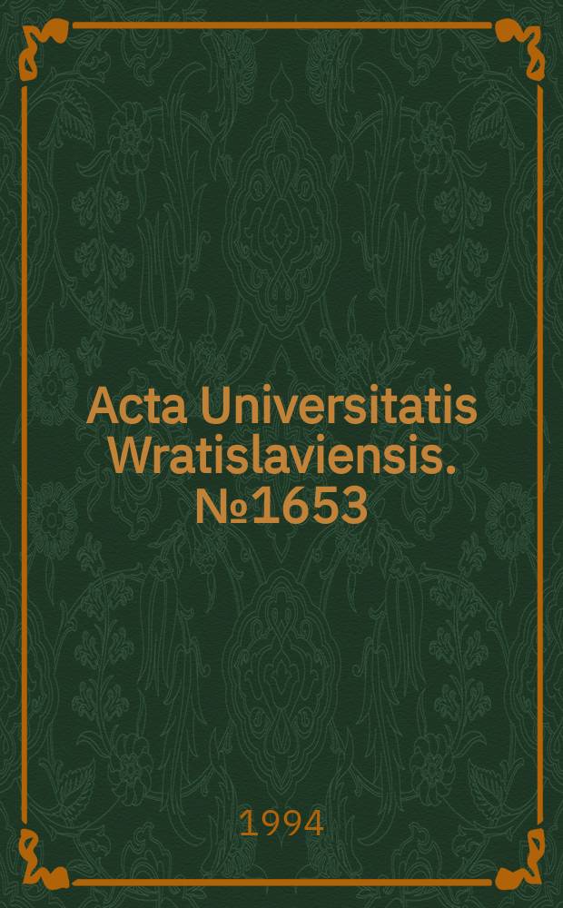 Acta Universitatis Wratislaviensis. №1653 : Wspólnoty Europejskie