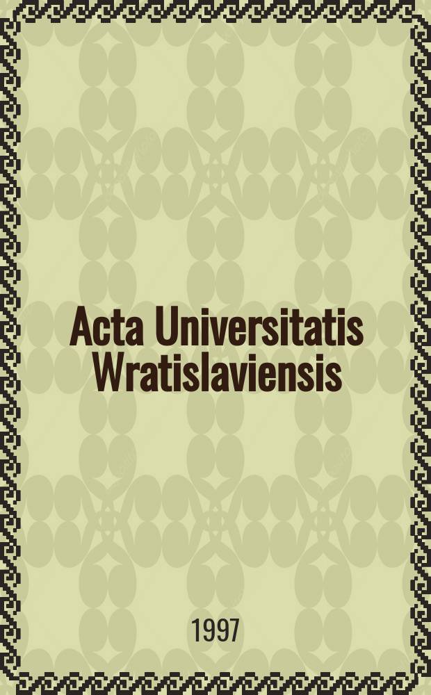 Acta Universitatis Wratislaviensis : Organizacja i zmienność genomu..
