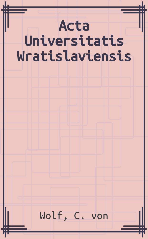 Acta Universitatis Wratislaviensis : Autobiografia
