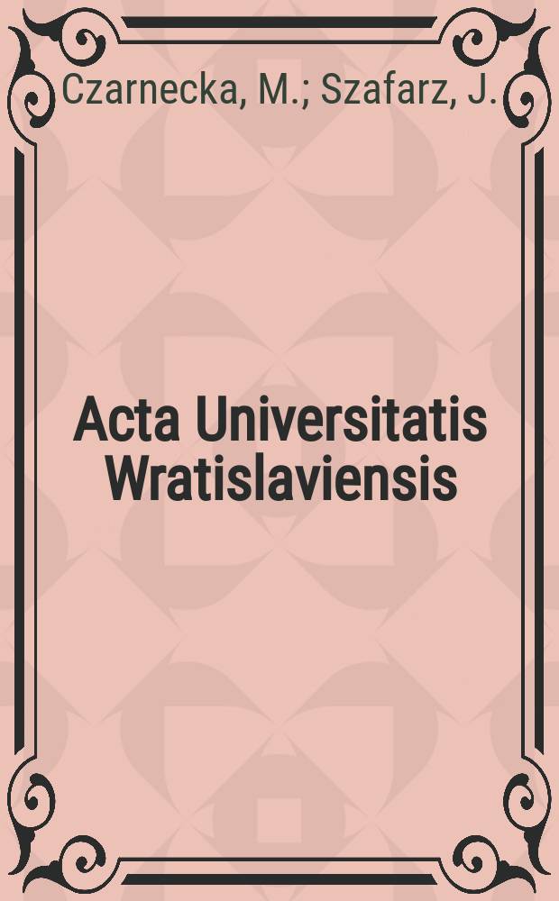 Acta Universitatis Wratislaviensis : Gerhart Hauptmann