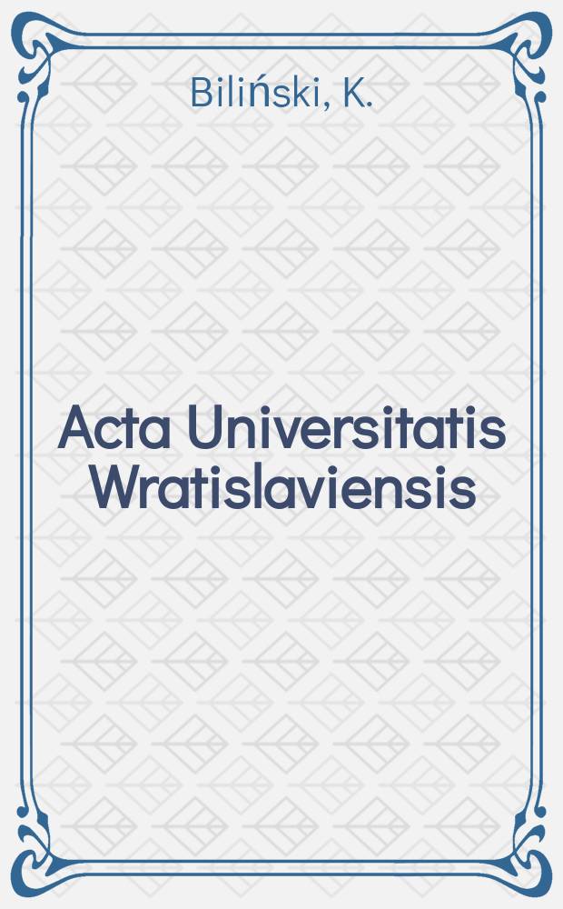 Acta Universitatis Wratislaviensis : Modernista w habicie