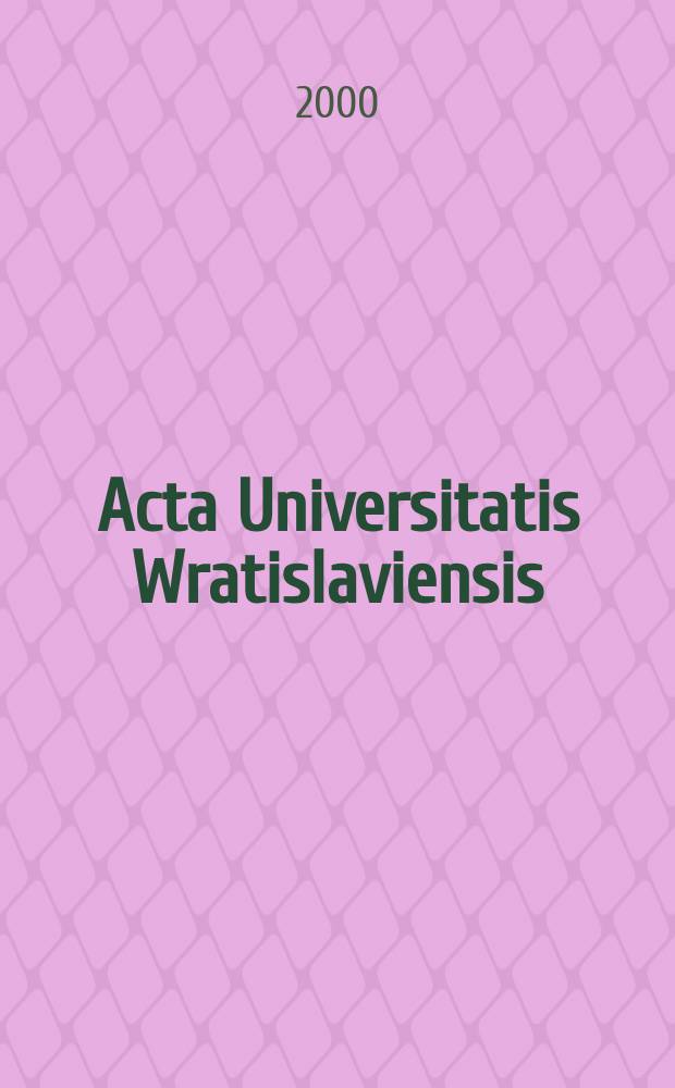 Acta Universitatis Wratislaviensis : Jerozolima. Ateny..