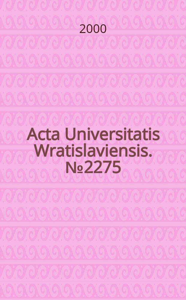 Acta Universitatis Wratislaviensis. №2275 : Od literatury dla dzieci..