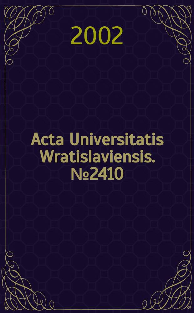 Acta Universitatis Wratislaviensis. №2410 : Czas i historia w poezji