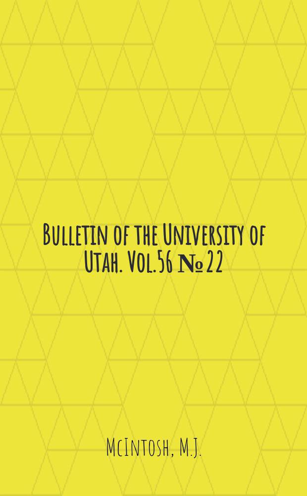 Bulletin of the University of Utah. Vol.56 №22 : Flash heating of coal