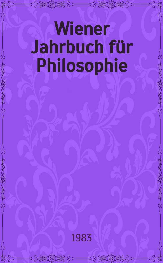Wiener Jahrbuch für Philosophie