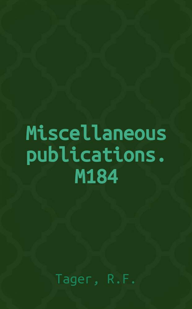 Miscellaneous publications. M184 : United states patents on powder metallurgy