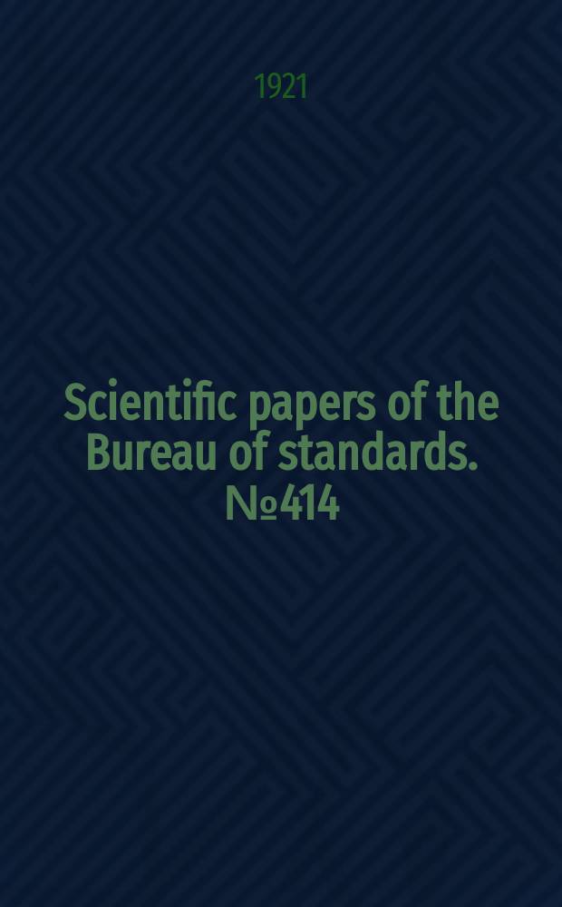 Scientific papers of the Bureau of standards. №414 : Interference measurements in the spectra of argon , krypton and xenon