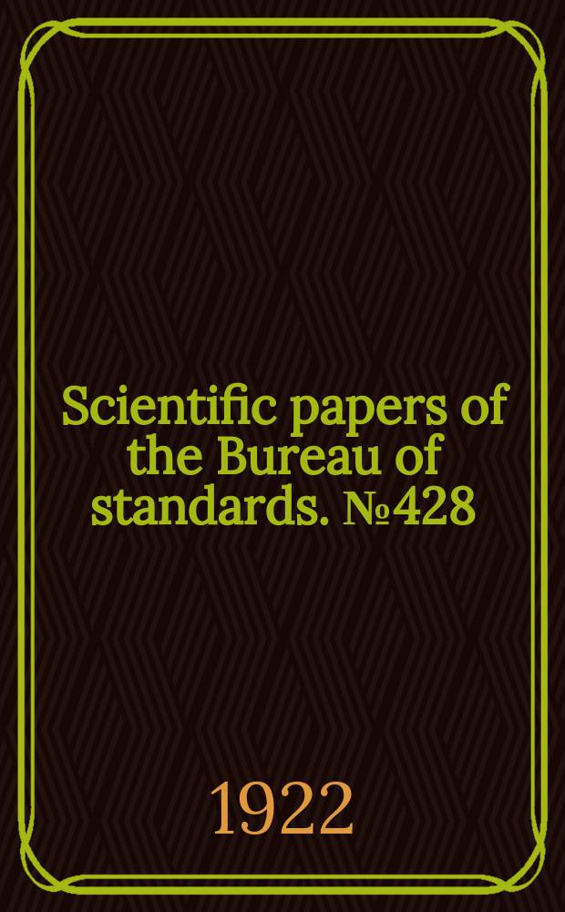 Scientific papers of the Bureau of standards. №428 : The radio direction finder and its application to navigation