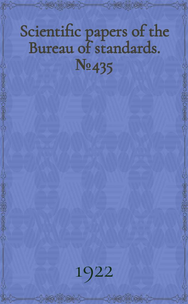 Scientific papers of the Bureau of standards. №435 : Metallographic etching reagents