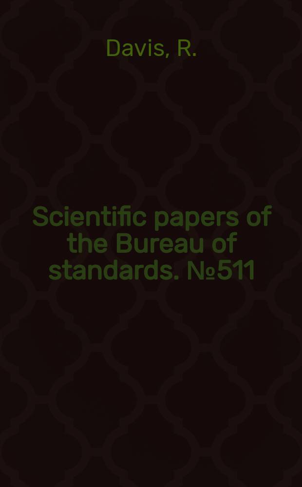Scientific papers of the Bureau of standards. №511 : A nonintermittent sensitometer (time - scale exposure machine) with clock - controlled motor drive