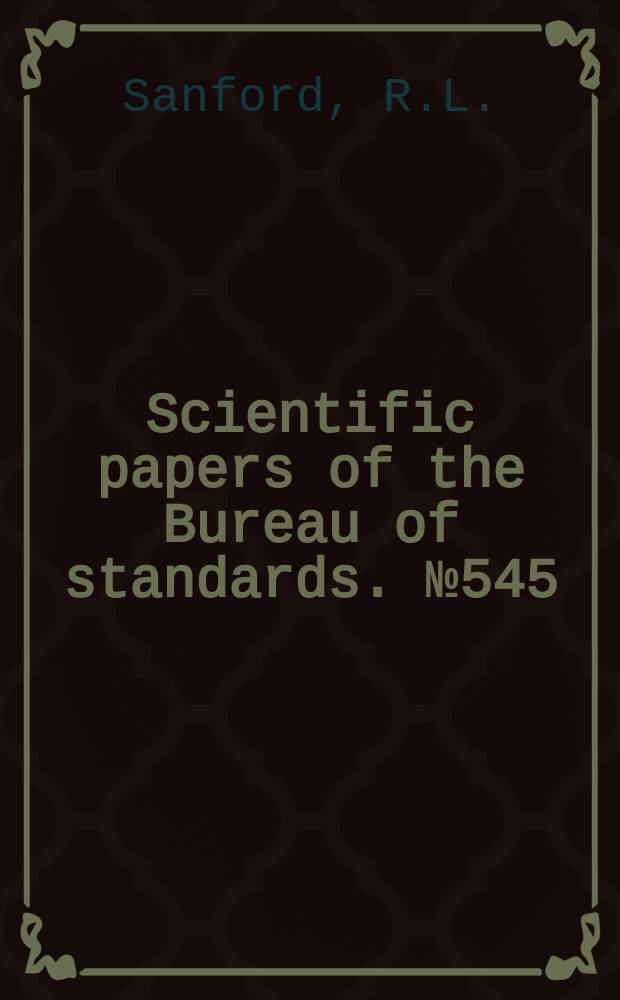 Scientific papers of the Bureau of standards. №545 : Determination of the magnetic induction in sheet steel