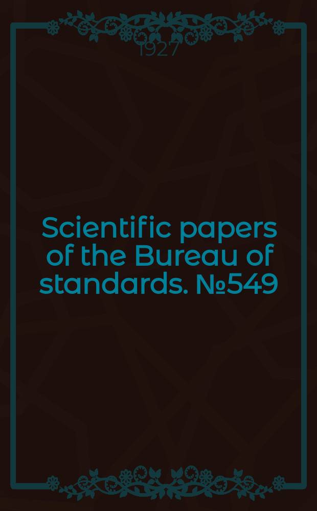 Scientific papers of the Bureau of standards. №549 : Wave - length measurements in the arc spectrum of scandium