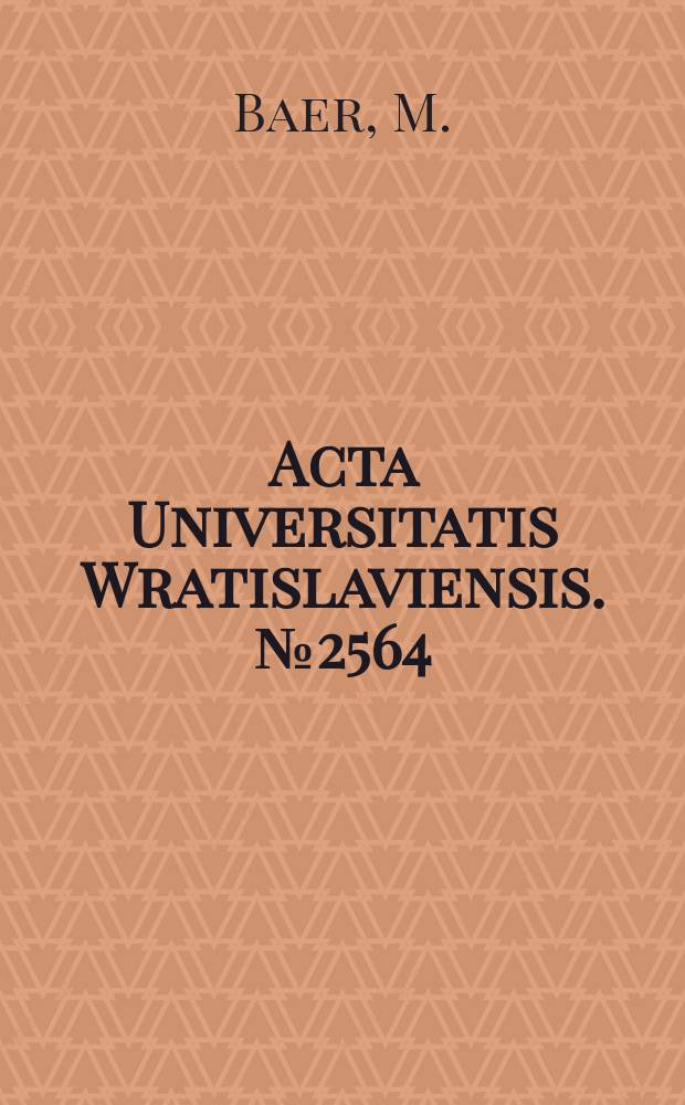 Acta Universitatis Wratislaviensis. №2564 : Women's spaces: class, gender..